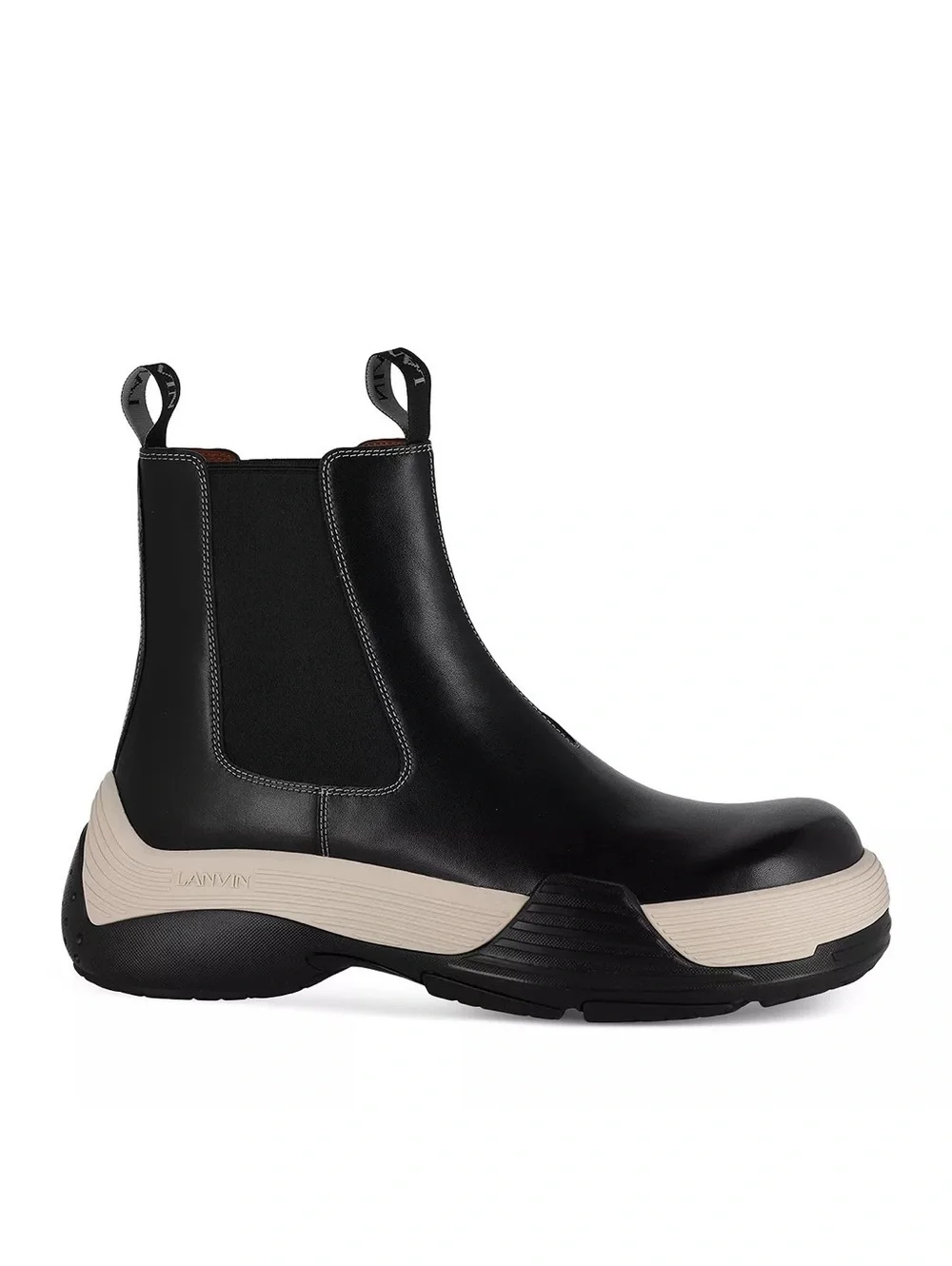 LANVIN Flash-X Bold Pull On Chelsea Boots, Black Size 44 New in Box + DustBag